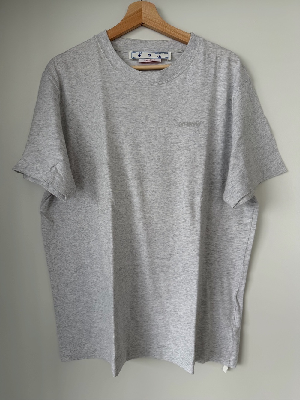 Off-White Light Gray Short-Sleeve Logo Tee